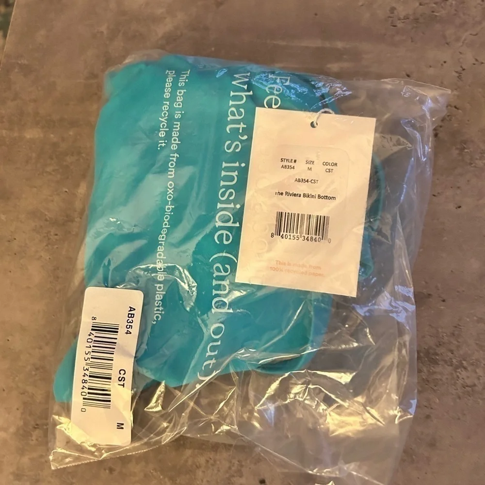 Andie Swim The riviera bikini bottom size M tourqouise size M new